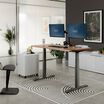 raised desk in a home office setting
